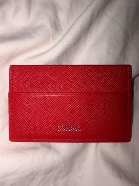 Sorial Red Textured Leather Card Sleeve